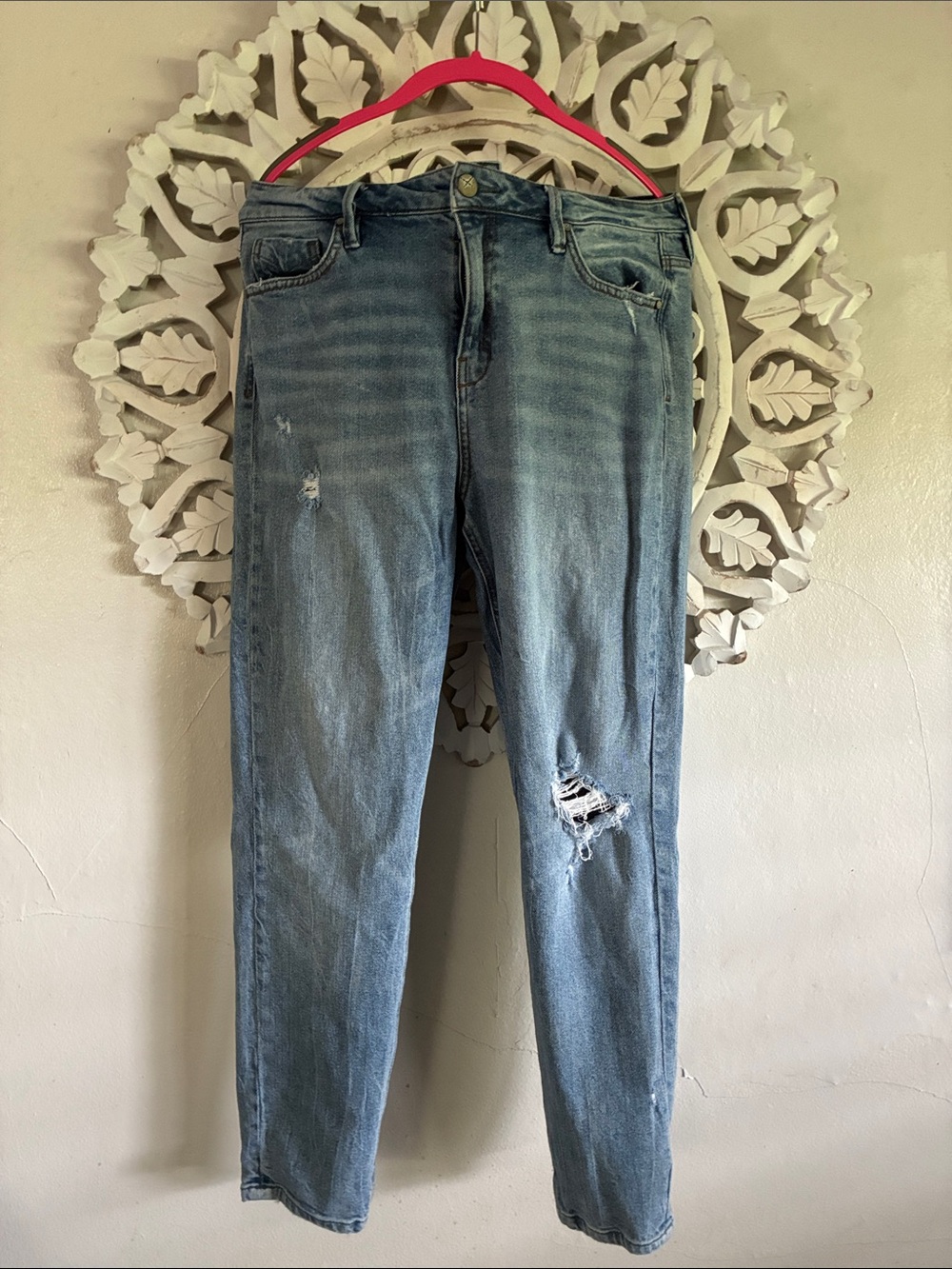Anthropology Women's Light Blue Skinny Distressed Jeans